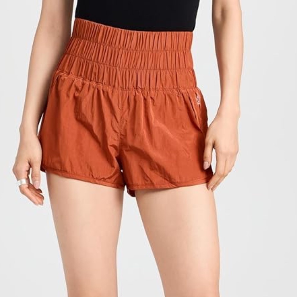 Free People FP Movement Orange High Rise The Way Home Shorts Size XS
